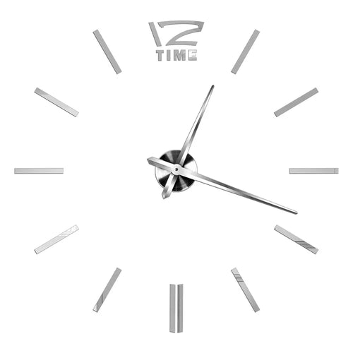 3D Wall Clock DIY Big Wall Clocks Modern Living Room Acrylic Mirror Stickers Self-Adhesive Quartz Watch Silent Home Decoration