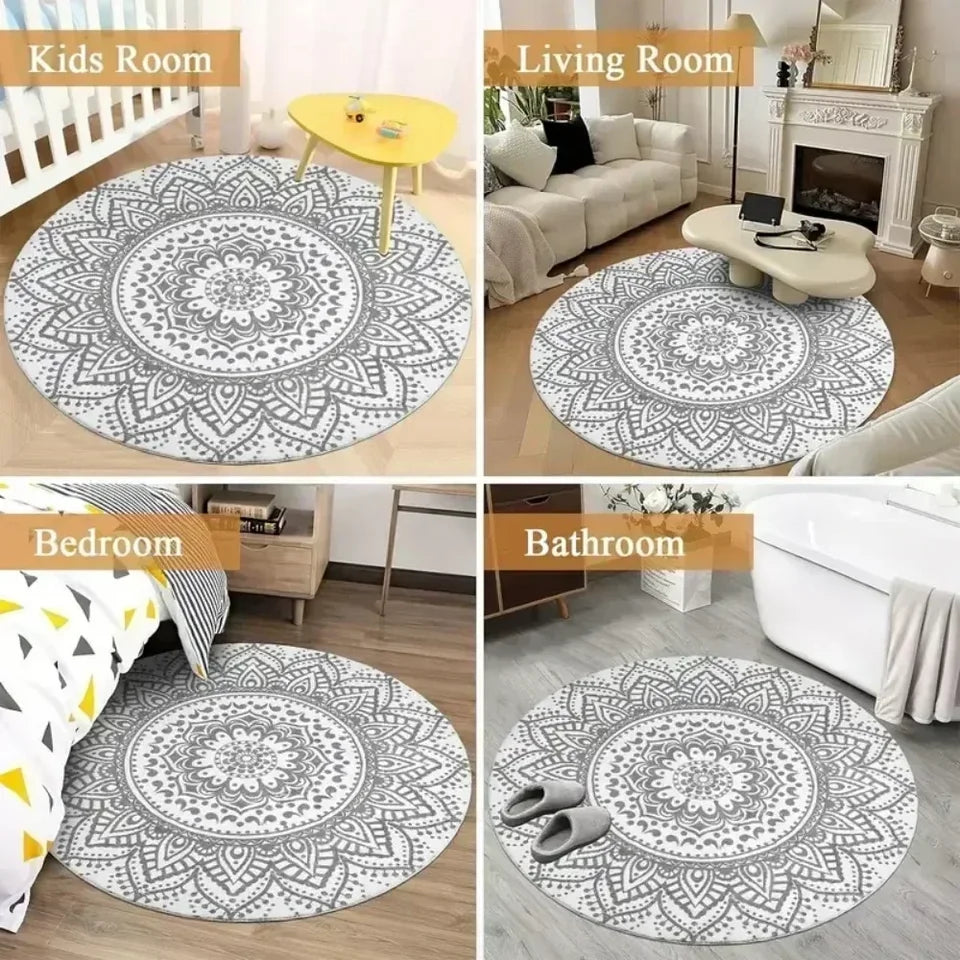 Round Game Machine Rug Living Room Bedroom Computer Chair Floor Mat Hanging Basket Mat Gaming Video Game Room Decorative Carpet