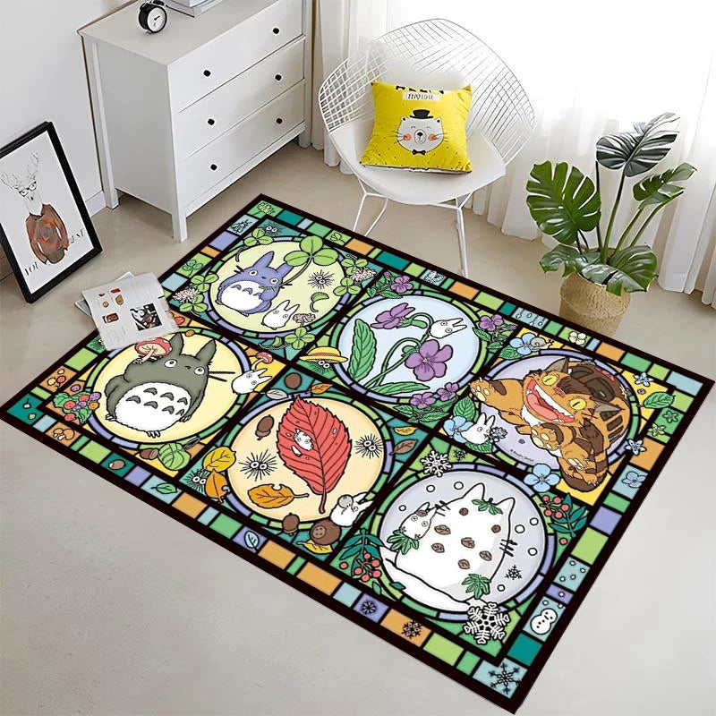 Animal T-Totoro Cartoon Door Mat Entrance Non-slip Washable Kitchen Carpet Living Room Hallway Rug Bathroom Door Mat Home Decor
