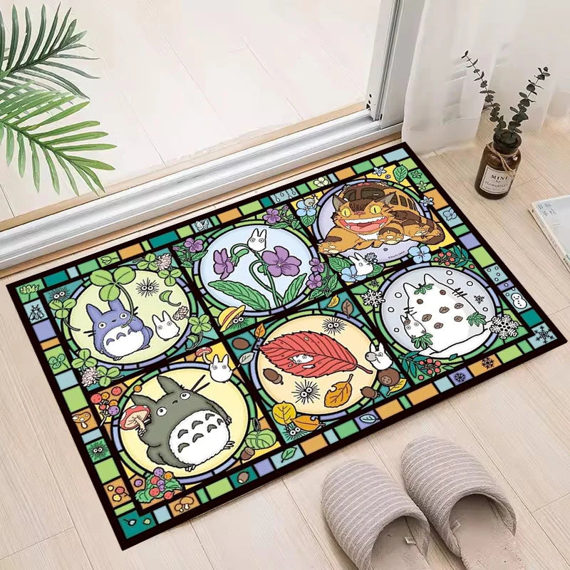 Animal T-Totoro Cartoon Door Mat Entrance Non-slip Washable Kitchen Carpet Living Room Hallway Rug Bathroom Door Mat Home Decor