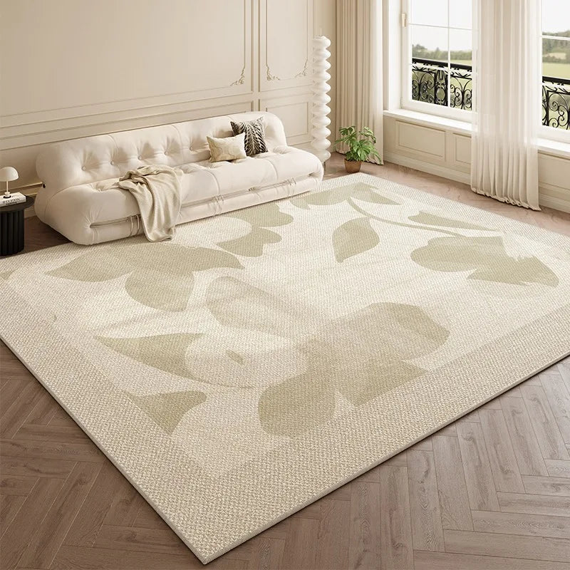 French Living Room Carpet Beige Lines Light Luxury High-end Retro Floor Mats Large Area Cream Style Bedroom Sofa Rug Ковер Tapis