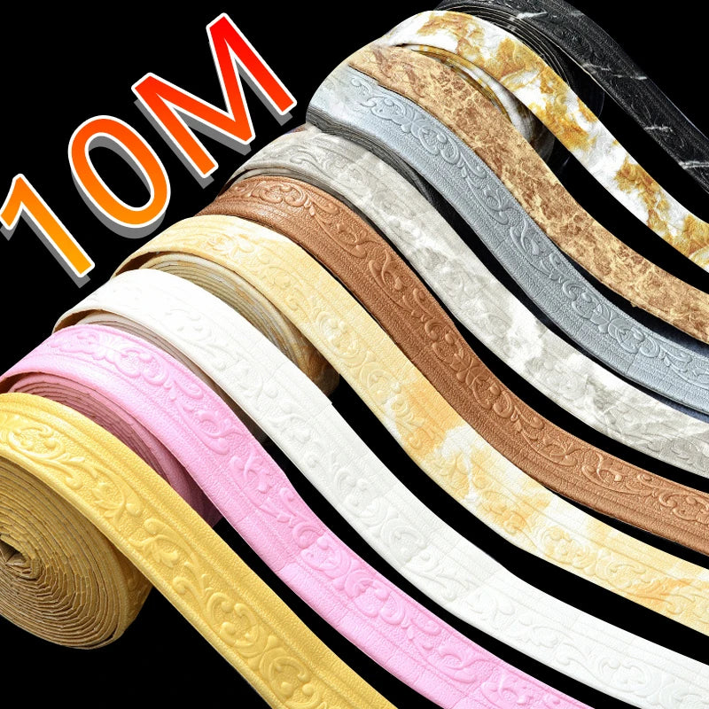 10/2.3meter Home Stickers Self Adhesive Waterproof Wall Trim Line Skirting Border Room Decoration Bedroom Bathroom Accessories