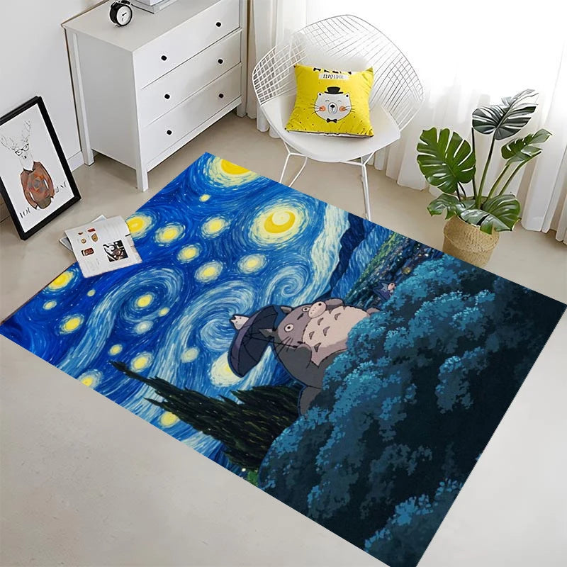 Animal T-Totoro Cartoon Door Mat Entrance Non-slip Washable Kitchen Carpet Living Room Hallway Rug Bathroom Door Mat Home Decor
