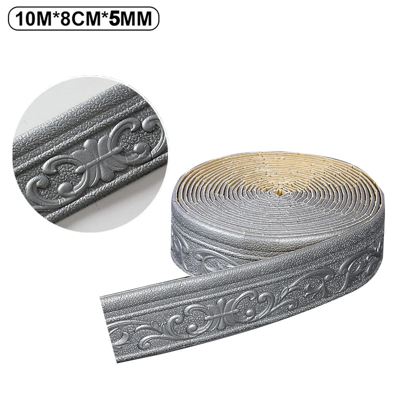10/2.3meter Home Stickers Self Adhesive Waterproof Wall Trim Line Skirting Border Room Decoration Bedroom Bathroom Accessories